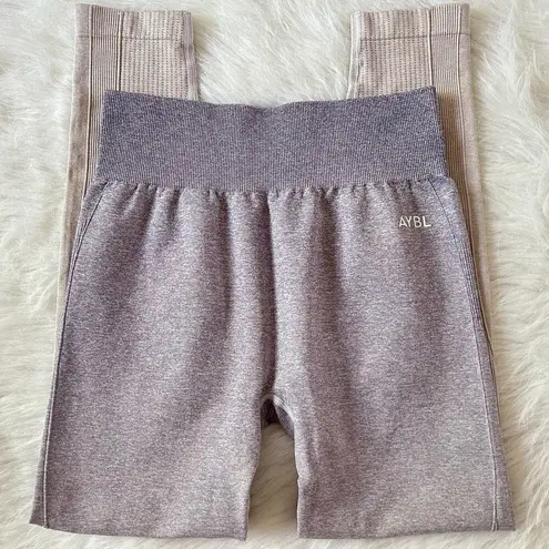 AYBL Pulse Seamless Purple Lilac Ombre Running Gym Workout Leggings Size Medium