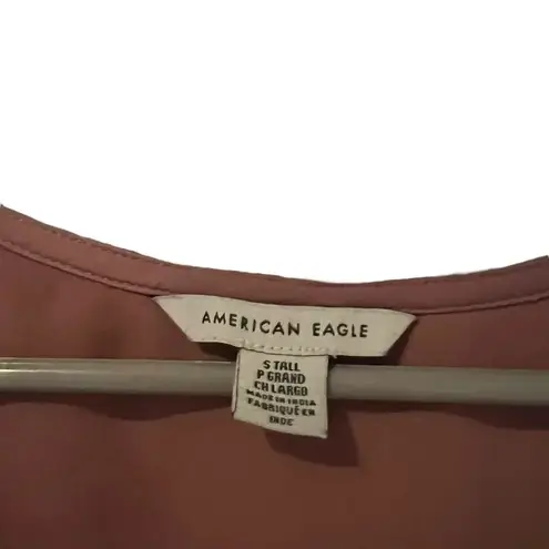 American Eagle  Pink V-Neck Silk Dress Size Small