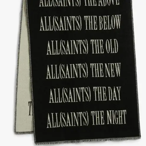 ALLSAINTS Black Logo Scarf - New with tags UNISEX