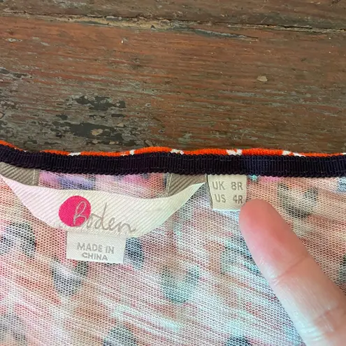 Boden Phoebe Orange Popsicle Tulip Print Cotton Dress w Pockets