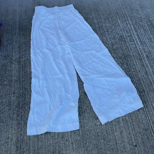 House of Harlow 1960 Tropical Palm Leaf Printed Wide Leg Pants Size S White