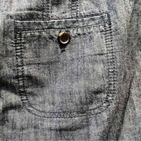 Caslon Nordstrom 100% Cotton Chambray Denim Utility Skirt Blue Size 8 Casual