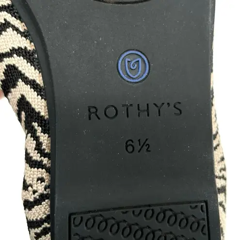 Rothy's Black Zebra Neutral Animal Print Casual Shoes EDS Spoonie Rothy’s The Flat 6.5