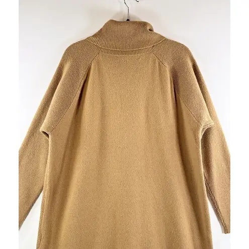 Woolrich Sweater Brown Tunic Waffle Knit Ribbed Wool Turtle Neck Pullover XL