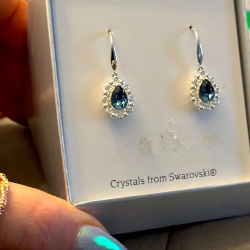 Swavorski BRILLIANCE SWAROVSKI TOPAZ & DIAMOND ACCENT EARRINGS