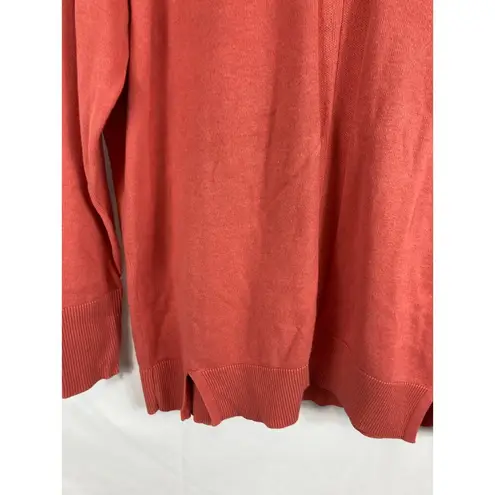 H by Halston V Neck Boyfriend Sweater w/ Rib Details size small