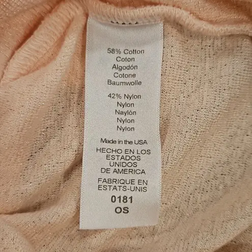 Michael Stars 💕💕 Cari V-Neck Shimmer Shine Tee ~ Rose Light Pink One Size NWOT