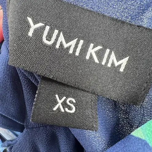 Yumi Kim Blue Floral Jumpsuit Lightweight Sleeveless Peplum XS New