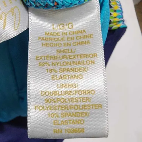 Anne cole Desert Diamonds Banded Bikini Top Foldover Waist Swim Bottom Set Large