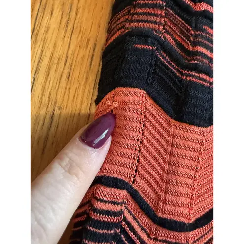 Missoni Dress Womens Small Black OrangeChevron Knit Sleeveless Lined Shift Dress
