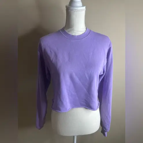 Aritzia TNA airy perfect fleece crop sweatshirt XS Purple