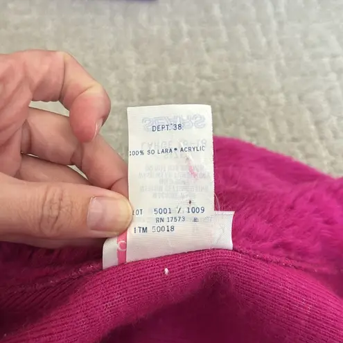 Vintage 70s 80s Womens LG Pink Fuzzy Bathrobe Carriage Court Sears Faux Fur Robe