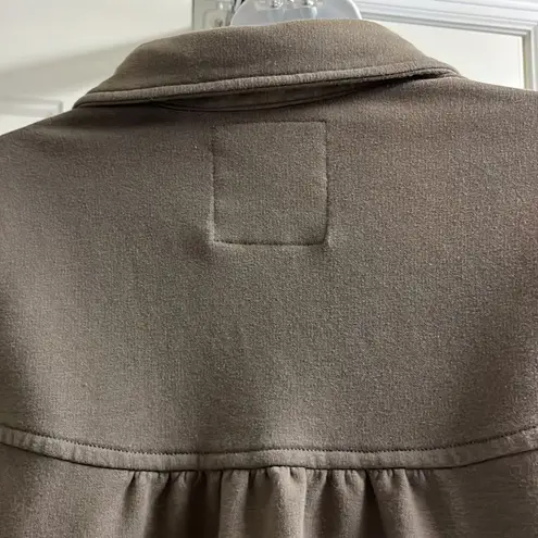 Preswick & Moore Sport Women Button Up Taupe Peplum Jacket with Pockets- Size 1X