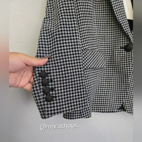 Veronica Beard Schoolboy Houndstooth Check Cotton Dickey Jacket Blazer - Image 4
