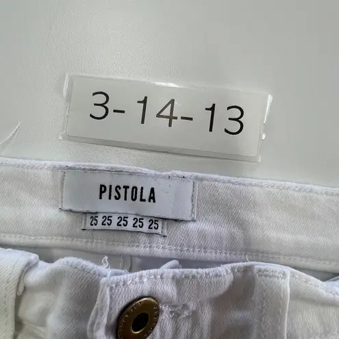 Pistola Jeans Womens 25 White Skinny Distressed Mid Rise Stretch Denim