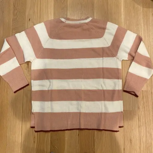 Lush Clothing Lush Women’s Sweater Striped Crewneck Mauve Cream Medium NWOT