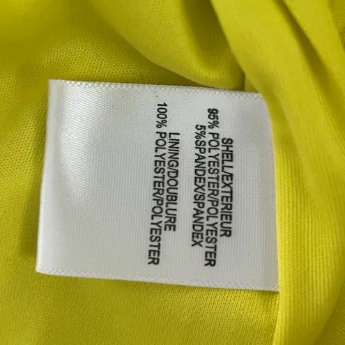 Belle Badgley Mischka NWT Cara Halter Neck Ruched Side Slit Yellow Sheath Gown