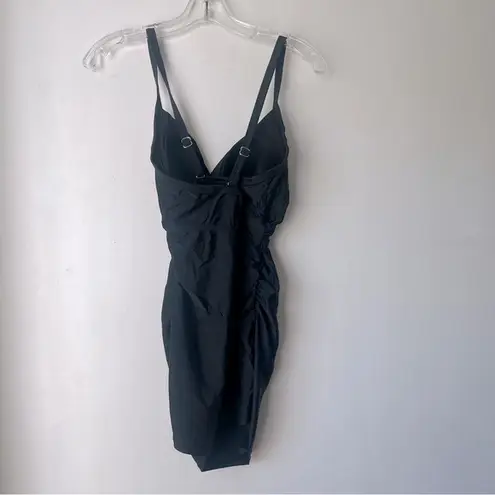 Pinkblush Black Solid Wrap Front Maternity Tankini Top L