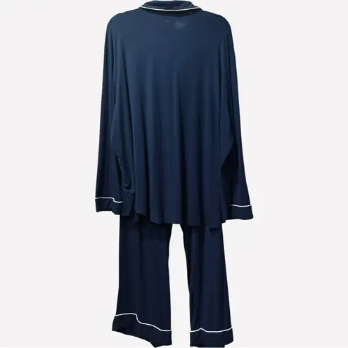 Birdie Grey Soft Bamboo Navy Pajama Set / Top & Bottoms Pajamas 3X Blue