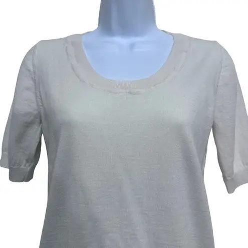 SuiStudio Merino wool short sleeves crewneck sweater L feminine minimalist Size L