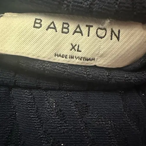 Babaton Aritzia Shapelace Mock Neck Top Size XL Blue Long Sleeve