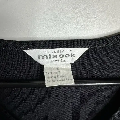 Misook Women's Exclusively Size LP Short Sleeve V-Neck Acrylic Blouse