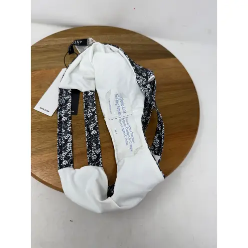 TAVIK Chloe Swimsuit Bottoms XS Black White Floral Print Strappy Full Coverage