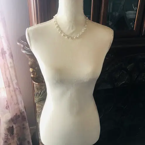 Sterling Silver Handcrafted genuine pearl aquamarine stone toggle clasp necklace