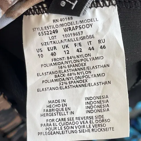 MiracleSuit Wrapsody One Piece Swimsuit Size 10 Brown Multi NEW Tummy Control