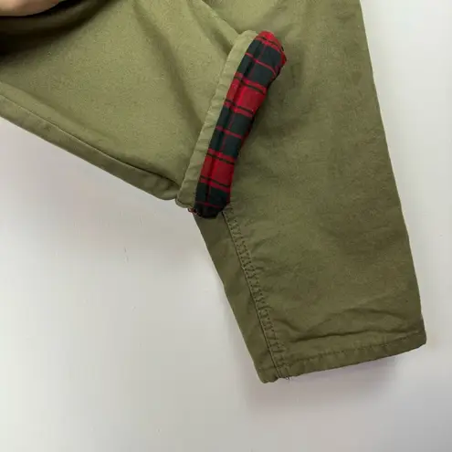 Bit & Bridle Womens Straight Leg Canvas Flannel Lined Pants Sz 10 Olive Green