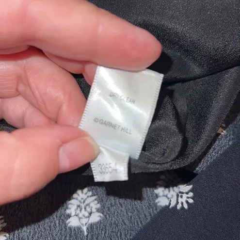 Garnet Hill Black White Long Sleeve Flowing Dress With Pockets Size 14