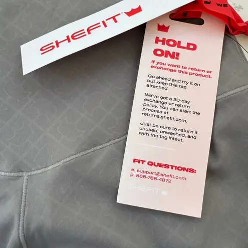 SheFit NEW Boss High Waisted Athletic Leggings Gray Size S NWT