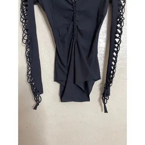 Goa Magic Dance Bodysuit in Black Womans Medium