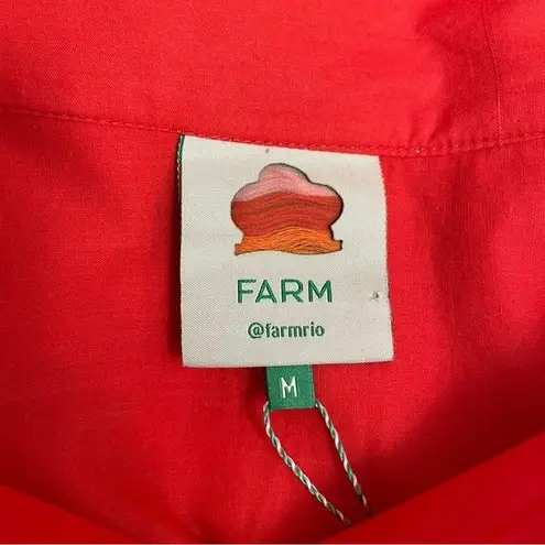 Farm Rio NWT Ruffled 3-D Pineapple Mini Skirt Size Medium Warm Red Tropical NEW