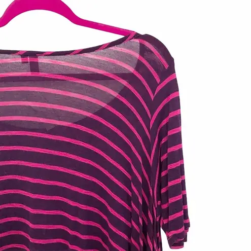 Emma & Sam new LF ᯾ Oversized Stripe Hi Lo Handkerchief Hem Tee ᯾ T Shirt Top XS