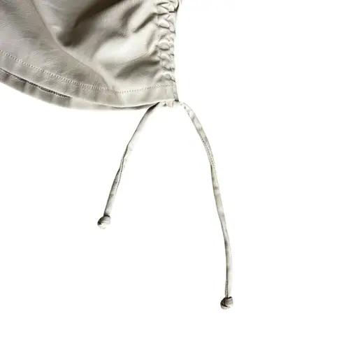 4Si3NNA Revolve Womens Kamala One Shoulder Tan Beige Faux Leather One Sleeve Top Size XS