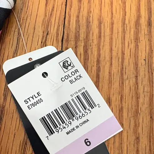 ISLAND ESCAPE Triple Tier Bandeau Tankini Top sz 6 Black Pink Swimwear NWT