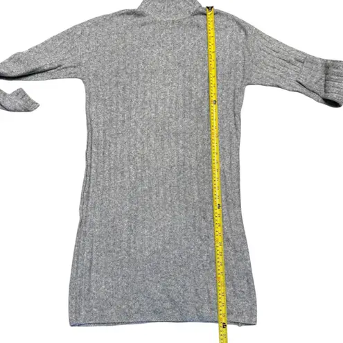 Hilary Radley Gray Mock Neck Long Sleeve Knit Sweater Dress Size Small