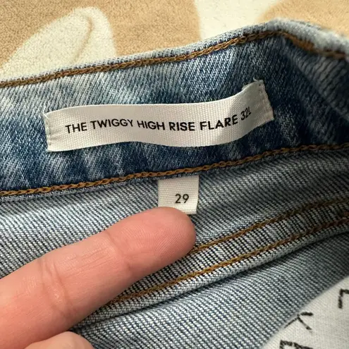 Aritzia Denim Forum Twiggy High Rise Flare Jeans Light Wash Denim Size 29 Blue