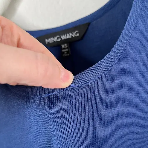 Ming Wang Womens Blue Knit Scoop Neck Tank Top Layering Shell Size XS