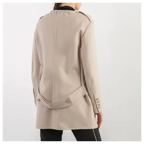 Max Mara Double Breasted Blazer Wool Blend Beige Women’s Size 6 Long Sleeve