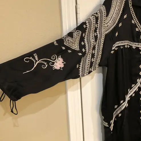 Odd Molly NEW The Tribute Collection Black Embroidered Long Sleeve Dress