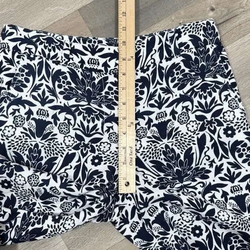 Loft Ann Taylor  Floral Linen Palazzo Wide Leg Pants Blue White 0