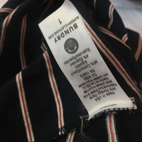 Sundry Anthropologie Fabian Striped Faux Wrap Jersey Mini Dress Blue Small Party