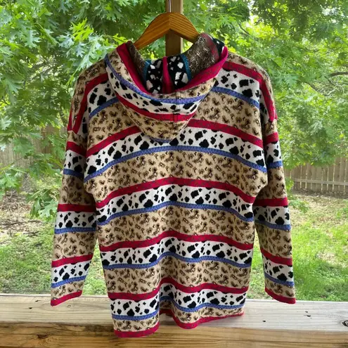 Kenzo Women's Colorful Animal Print Hooded Cardigan Size 44 (U.S. 10) RARE