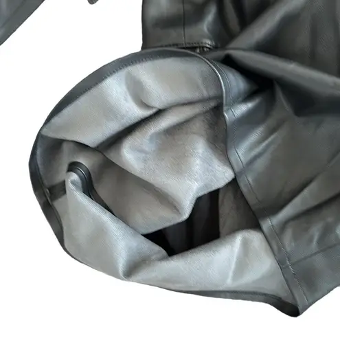 Rebecca Taylor NEW $395 Black Vegan Leather Romper Long Sleeve Shorts Size 4