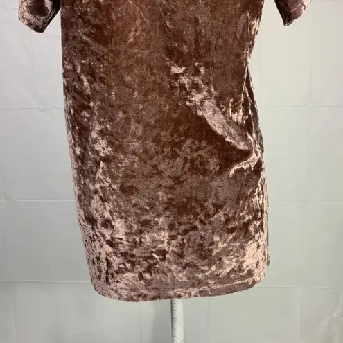 Entro  Crushed Velvet Mocha Dusty Rose Shimmery Lace up Front Top Tunic M… - Image 9