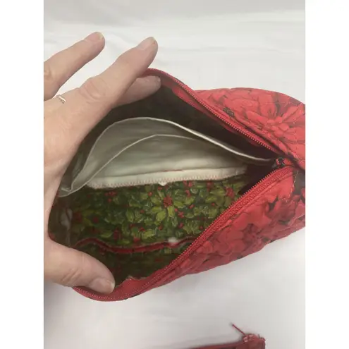 Bonnie’s Bags Red Poinsettia Fabric Handbag with Matching Coin Purse Homemade