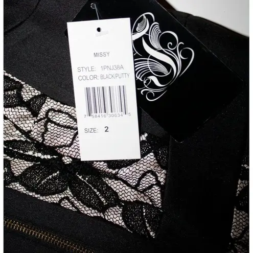 NWT JAX Black Floral Lace Exposed Zip