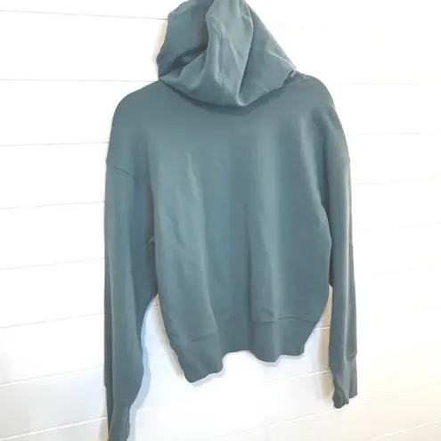 Old Navy Active Dynamic Fleece Cropped Hoodie Teal Size M Breathable Zip Pockets Green Size M